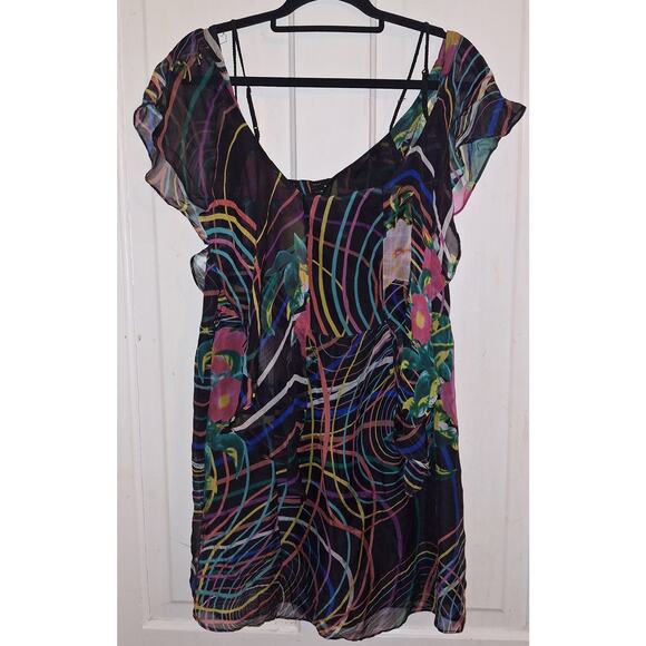 Ark and Co. 100% Silk Women's Size Medium  Blouse Top Flowy Artsy Whimsygoth - Picture 2 of 5